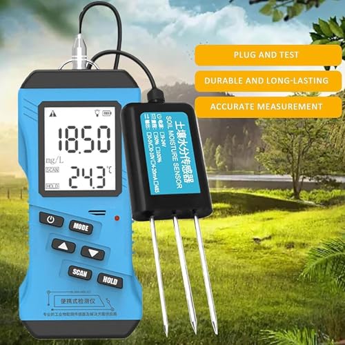 Medidor de humedad del suelo, probador digital de humedad del suelo, NPK, pH y EC con pantalla LCD, probador de conductividad de nutrientes para plantas y cultivo de suelo