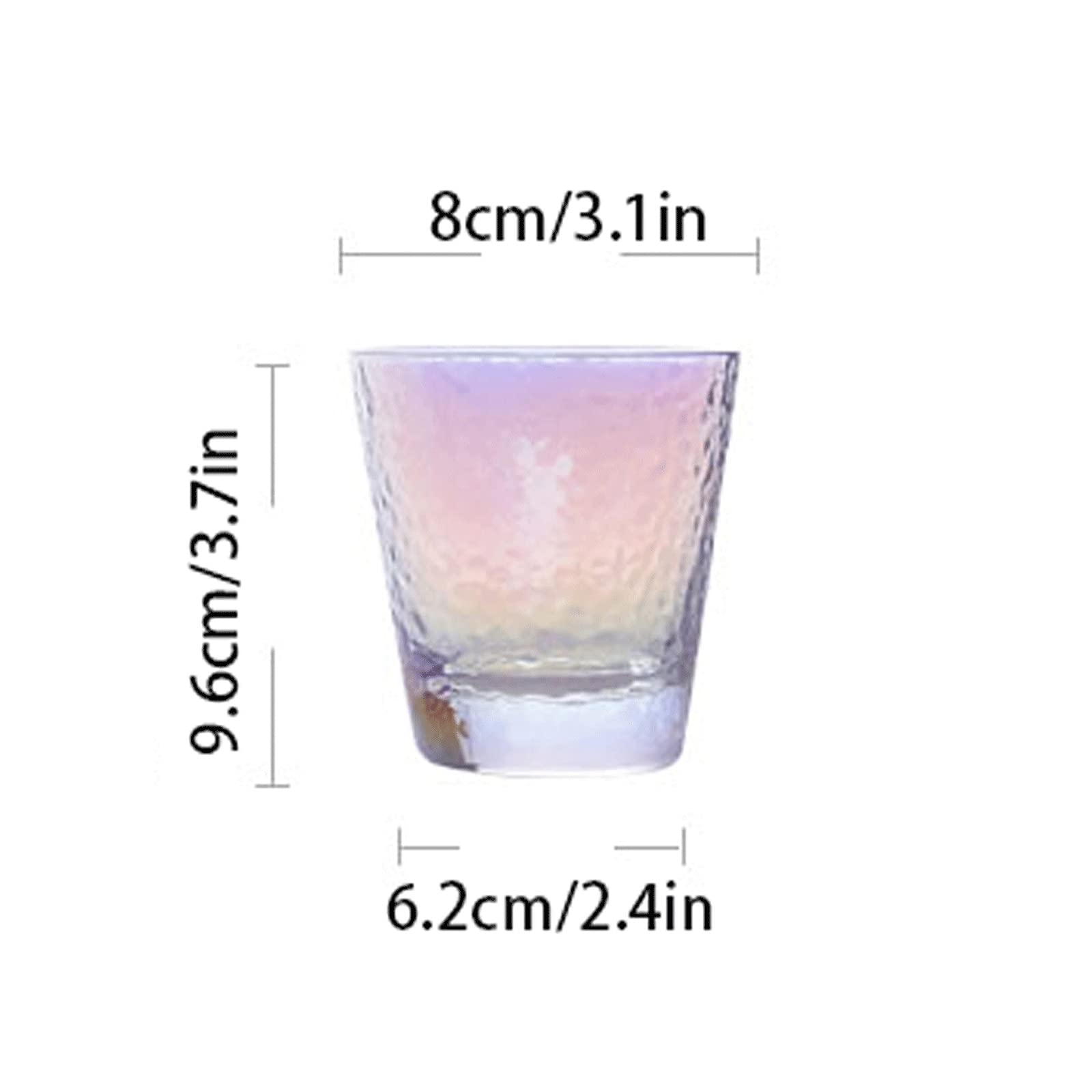 caihuashopping Wassergläser Hammerte Bunte Glasschalen Set von 6 8.7oz optional Bleifreies Getränk-Glaswaren-farbige Glas-Set Trinkglas