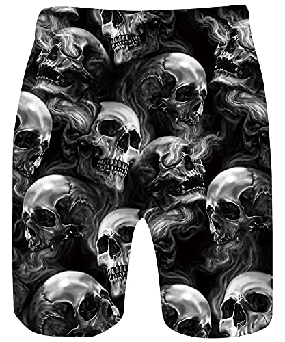 ALISISTER Maillot De Bain Homme Shorts 3D Crâne À Séchage Rapide Vacances Surf Boardshorts avec Doublure en Maille XXL – vue 2