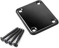 Vista 3 de EXCEART Placa de cuello de metal, placa de conexión con 4 tornillos para instrumento musical de bajo (negro)