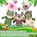 Hiboom 20 Pieces Animal Hand Puppets Kids Hand Puppets with Working Mouth Animal Plush Toy Lion Duck Pig Zoo Hand Animals with Open Movable Mouth for Birthday Theater Props Easter Basket Stuffers