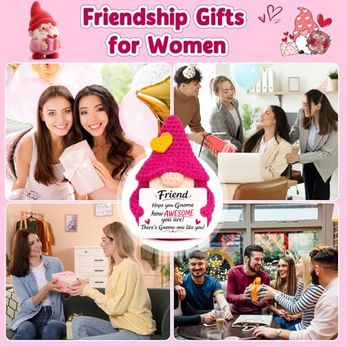 Friend Friendship Gifts for Women - Back to School Gifts for Students Funny Crochet Gnome Gifts for Bestfriend Best Friend Friends Female Work Bestie BFF Girls Birthday Friendsgiving Christmas - Image 7