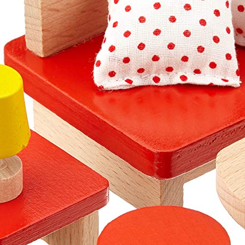 Mueble para muñecos salón goki Basic de madera para casas de juguetes 3
