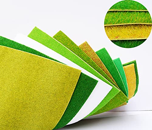 10 Pcs Model Grass Mat Train Artificial Garden Grass Mat Grass Lawn Turf Fake Grass Fake Turf Lawn Paper For Diy Miniature Ornament Garden Mini House Model Grass Train Railroad Scenery Landscape #TOP1