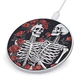 Rose and Skeleton Wireless Charger Magnetic Phone Induction Charger 10w Fast Wireless Charging Station Compatible with iPhone 17 16 15 14 13 12 Pro Max Samsung Galaxy S25 S24 S23