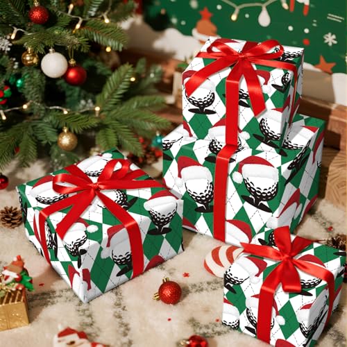 RUSPEPA Golf Christmas Wrapping Paper