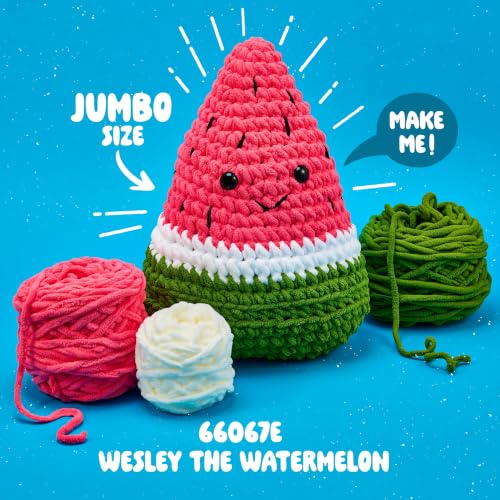 Bucilla, Jumbo Size Amigurumi Cuddlers, Knitting & Crochet Kit, for DIY Arts and Crafts, Wesley the Watermelon by Bucilla - Image 3