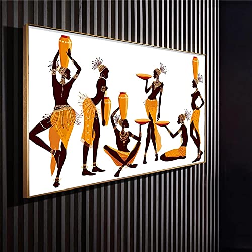 Peinture femme africaine abstrait pour une ambiance de salon moderne et affiche deco murale