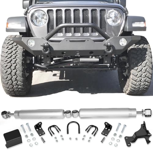 Dual Steering Stabilizer for Jeep Wrangler JL 18-24 N3 Double Steering Stabilizer Assembly for 2018-2024 Jeep Wrangler JL/Gladiator JT 2-Door with 2.5 of Lift or Higher Replace for 87304