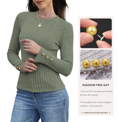 RUMIA Crewneck Pullover Sweaters for Women Long Sleeve Fall Sweater Tops | Ladies Lightweight Work Office Sweater Shirt — view 5