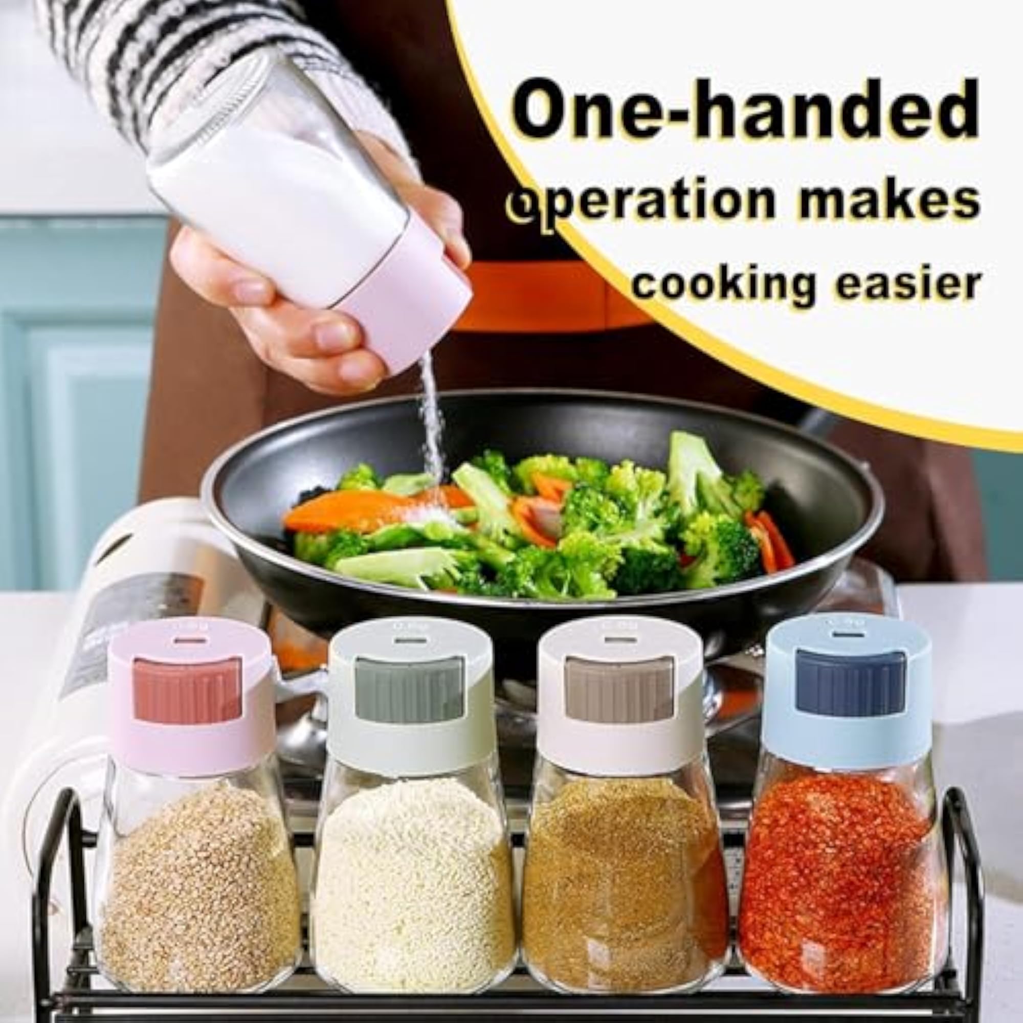 Push Type Salt Dispenser Bottle Set, 2 Pcs