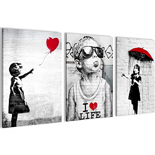 Cuadros Collage Banksy - COMPLETAMENTE LISTO PARA COLGAR - Salón Dormitorio - Street Art - N003136a