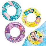 Aufblasbare Schwimmringe für Kinder und Erwachsene,61cm,Blau,Lila,Gelb