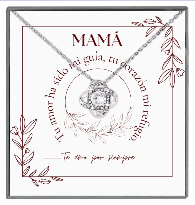 BIGH Regalo Dia De La Madre, Collar De Plata De Ley, Regalos Originales para Mujer Colgante de Plata Cumpleaños Mamá