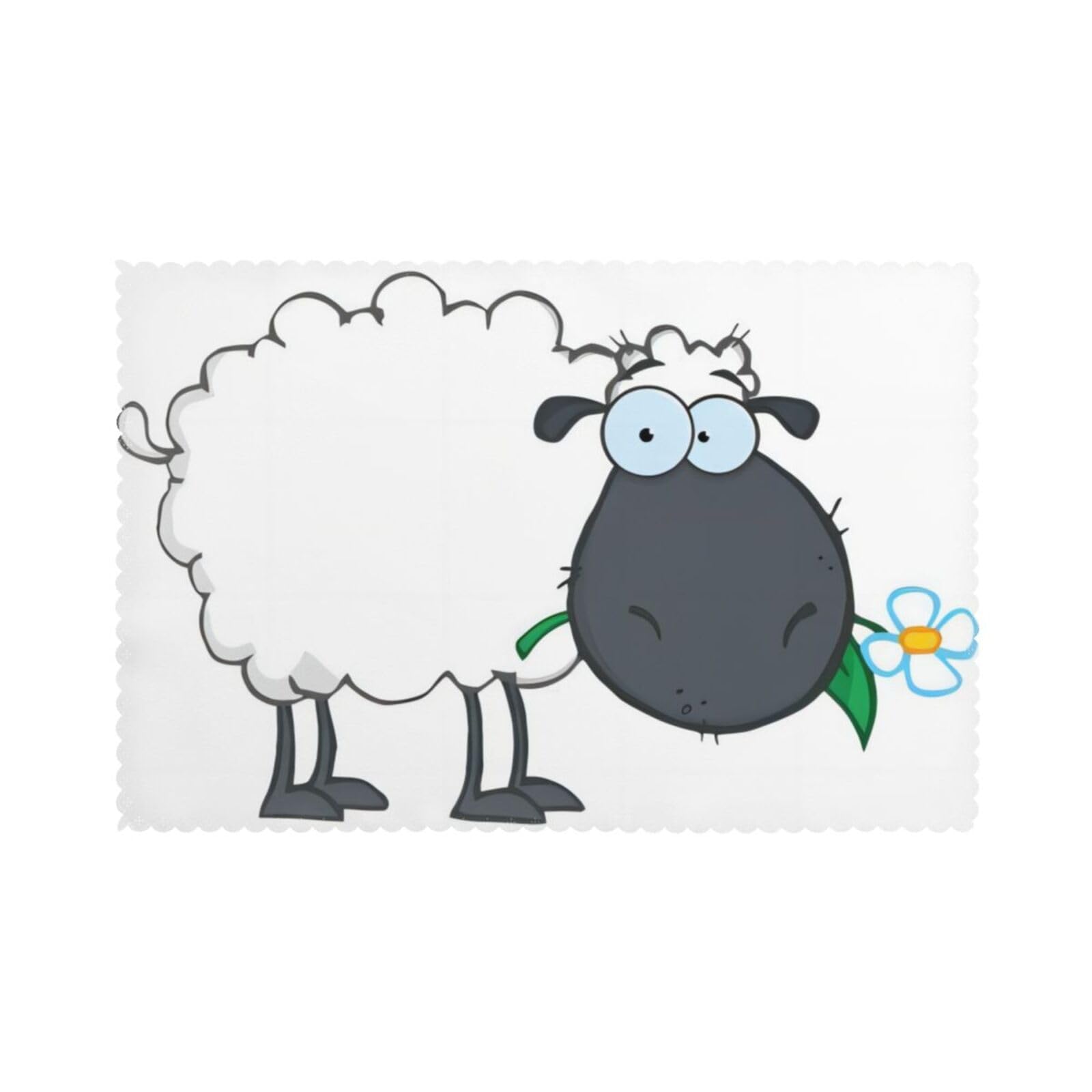 Sheep Printed table mat set (6 pieces) - Aesthetic upgrade for family gatherings and hotel banquets