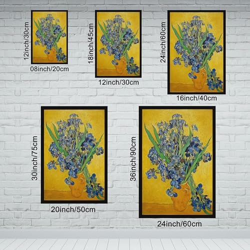 Impression sur toile Iris haute définition avec cadre à suspendre chic