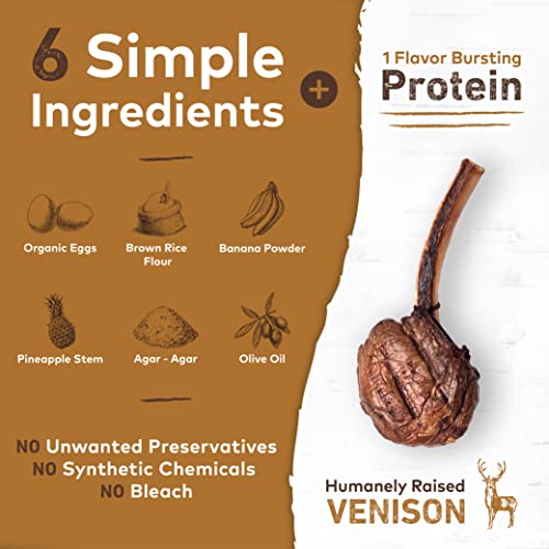 Earth Animal No Hide Medium Venison Flavored Natural Rawhide Free Dog Chews Long Lasting Dog Chew Sticks | Dog Treats For Large Dogs | Great Dog Chews For Aggressive Chewers #TOP2