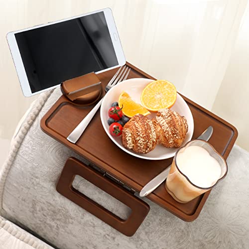 Bandeja de mesa multifunción con clip giratorio de 360 grados para comer en el sofá 8