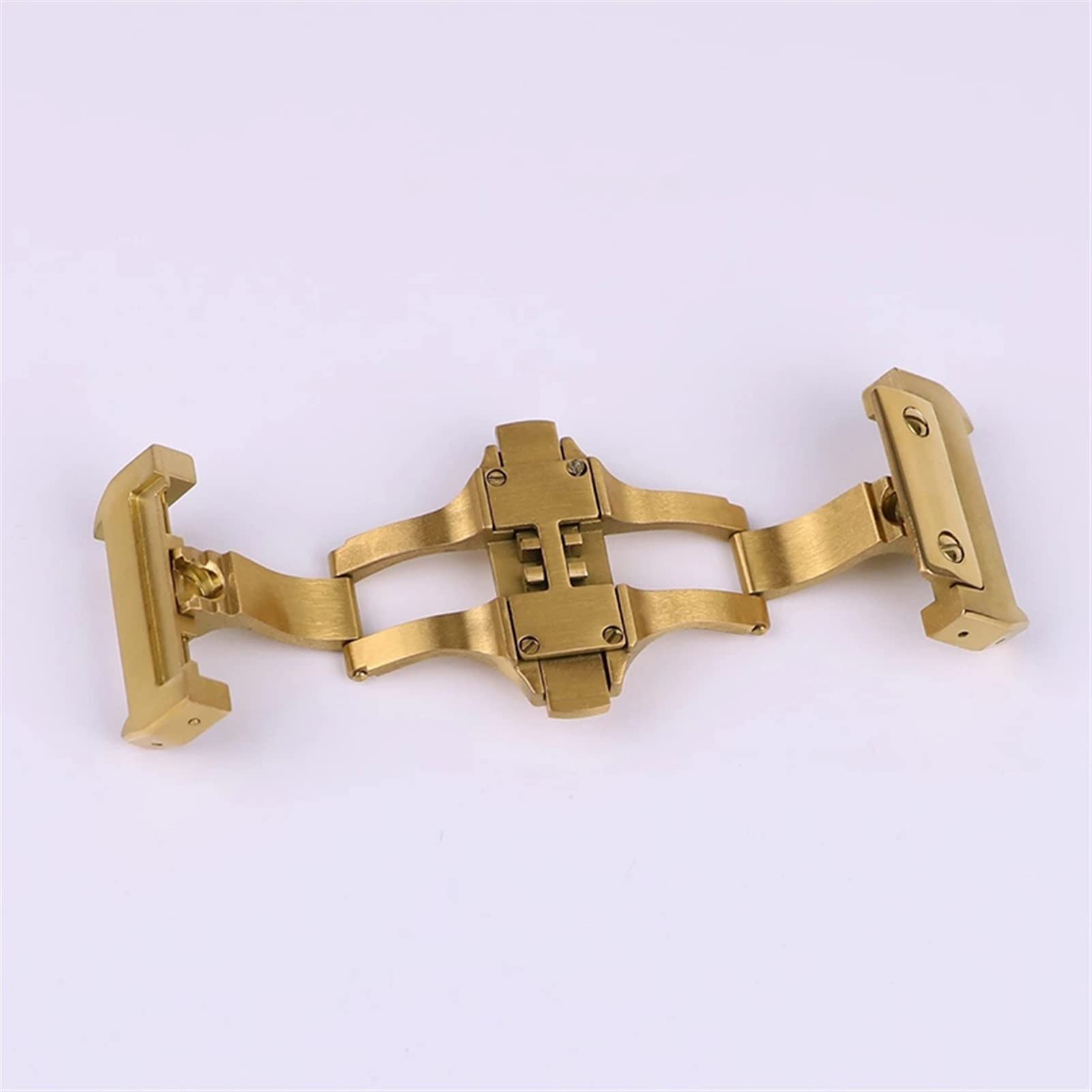UNNIQ Bracelet à boucle papillon 18 mm 21 mm, accessoire de montre en acier inoxydable 316L adapté au fermoir Santos (couleur : or rose 18 mm)