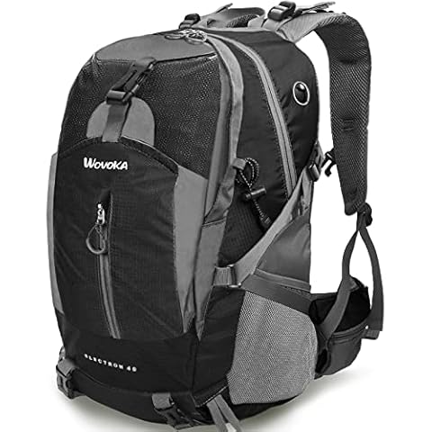 Hiking Backpack 40L Water Resistant Lightweight Travel Backpack Camping Outdoor Sport Backpacks for Men Women, Black, 40 L US Cover