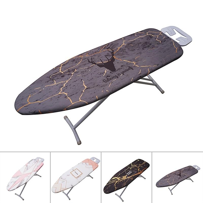 FUBESK Funda protectora gruesa antideslizante para tabla de planchar con estampado de mármol, para uso doméstico, 140 x 50 cm