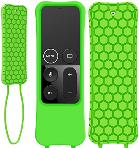 Kutop Compatible Apple TV Remote Case, Soft Silicone Protective Cover Light Weight Shock Proof Skin with Anti-Drop Strap fit Apple TV Remote Controller, 4K/ 4th Generation