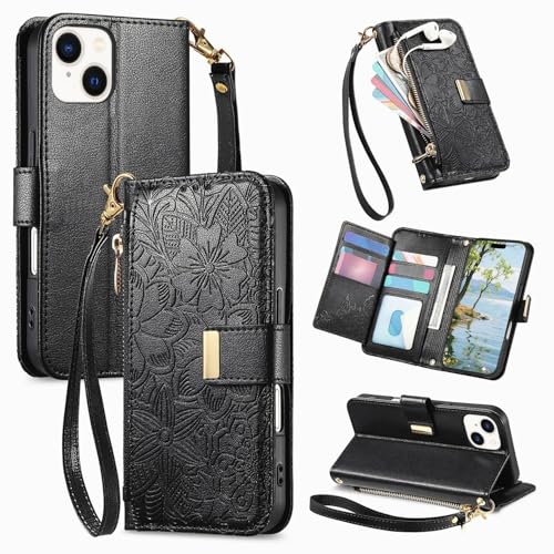 Étui Samsung Galaxy A15 portefeuille en cuir noir rabat magnétique