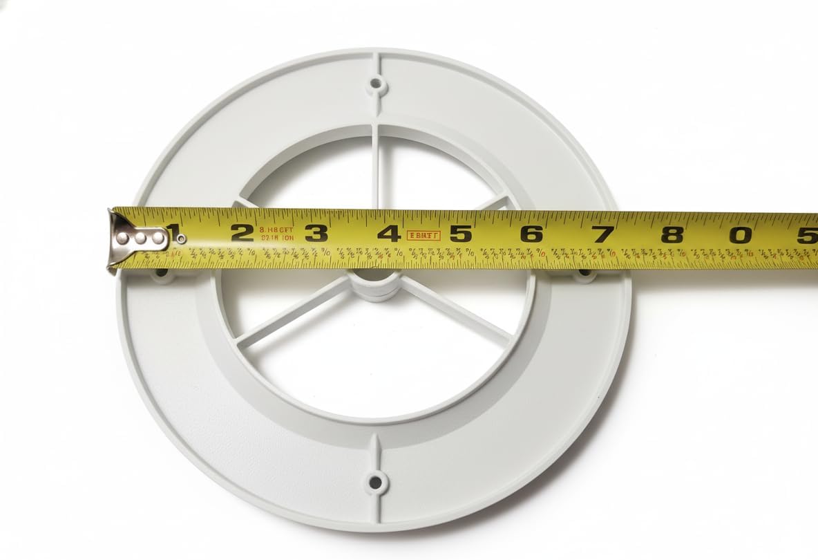 7" White Round Ceiling A/C Air Vent with Rotating Louvers and 1/4" Collar Compatible with RV Motorhome
