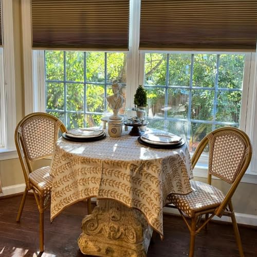 PURPLE LEAF Outdoor Distro Dining Chair Set of 2 Bamboo Finish Amber White