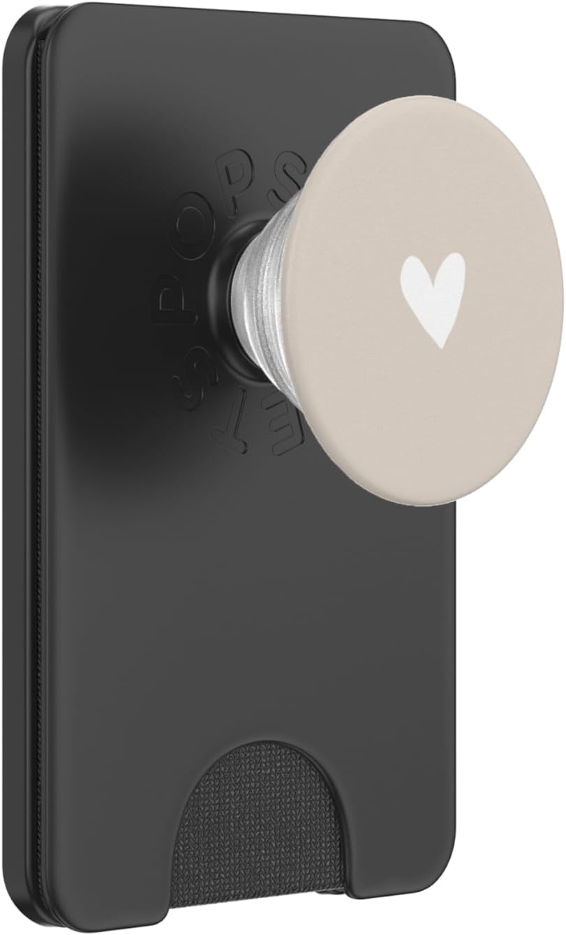 Sand/Beige/Tan Heart Minimalist Love PopSockets PopWallet for MagSafe