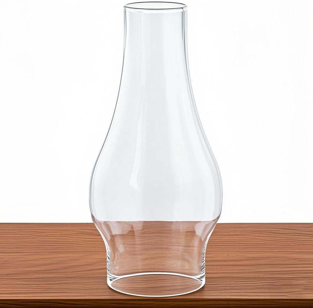 Oil Lamp Chimney Replacement,3 Inch Fitter x 8.3 Inch Tall Kerosene Lamp Globe,Clear Glass Light Globe,Hurricane Lamps Globes Shade Cover,Glass Chimney for Oil Lamps for Indoor Use