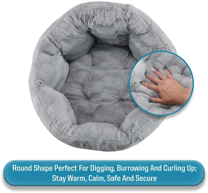 review Silver Quilt Round Dog Bed, 22