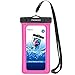 Produktbild MoKo wasserdichte Handyhülle für 7" Handys, Handytasche für iPhone 13/12/11 Pro Max Mini, SE 3/2, Galaxy S22/S21/20 Plus Ultra, Note 20/10, Huawei P50, Xiaomi 12/11, Mi 11/10, Magenta