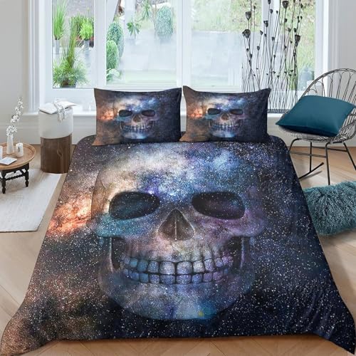 Parure de lit crâne cosmique pour une chambre d'enfant spatiale