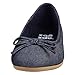 Zoe and Zac Youth Girls Blue Denim Floral FAE String Tie Slip-On Ballet Flat 4 Medium