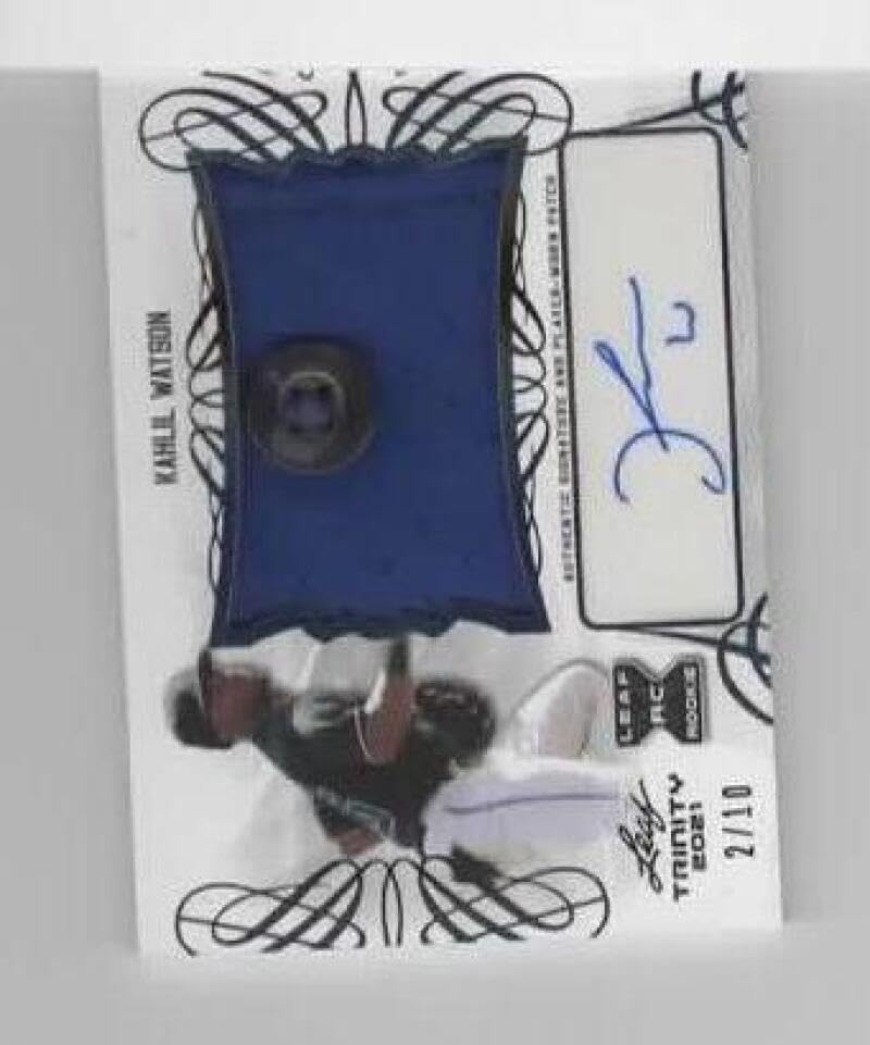 2021 Leaf Trinity Autograph Patch Black #PA-KW1 Kahlil Watson XRC RC Rookie AUTO /10 Baseball Trading Card Miami Marlins