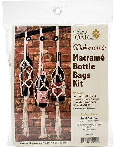 SOLID OAK MACRAME BOTTLE BG KT, us:one size