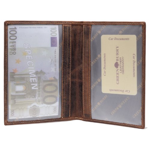 Greenburry Vintage Ausweisetui Leder 11,5 cm braun, Braun, one Size