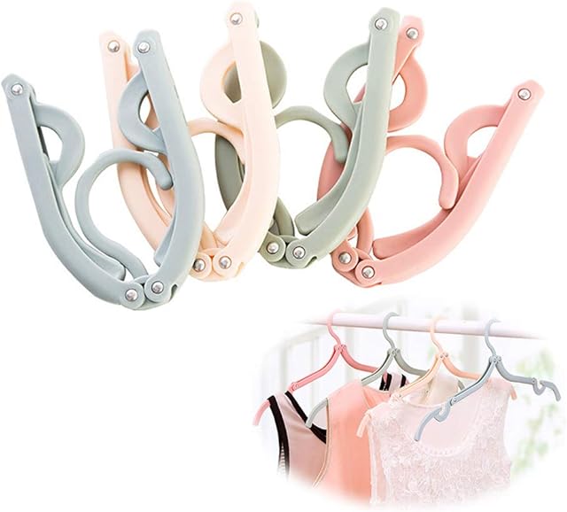 12pcs Travel Coat Hangers,Outdoor Camping Portable Folding Plastic Clothes Hangers