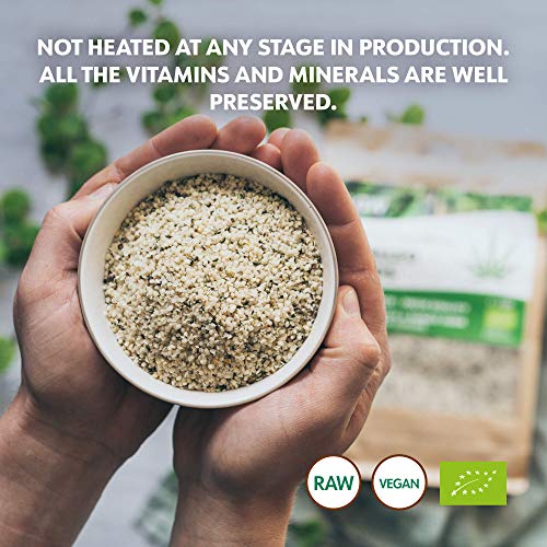 LOOV Organic Raw Shelled Hemp Seeds, Hemp Hearts, 1kg, Not Heat-Treated, All Nutrients Preserved, Nutty Flavour, Organically Grown in Nordic Climate, Good Source of Protein and Omega Fatty Acids