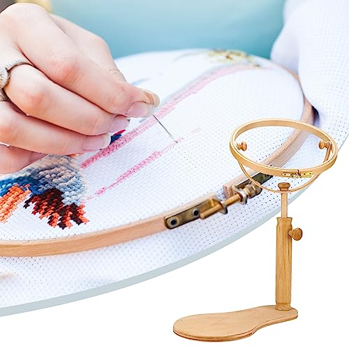 Aro de soporte para bordado ajustable que libera tus manos al coser punto de cruz