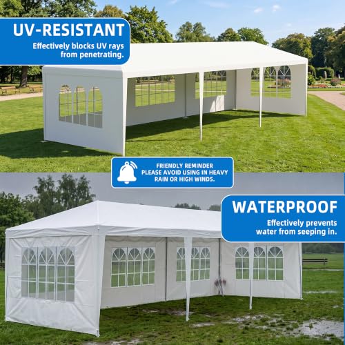 Image of Outdoor Tent for Parties (5 Sidewalls-White 10x30)