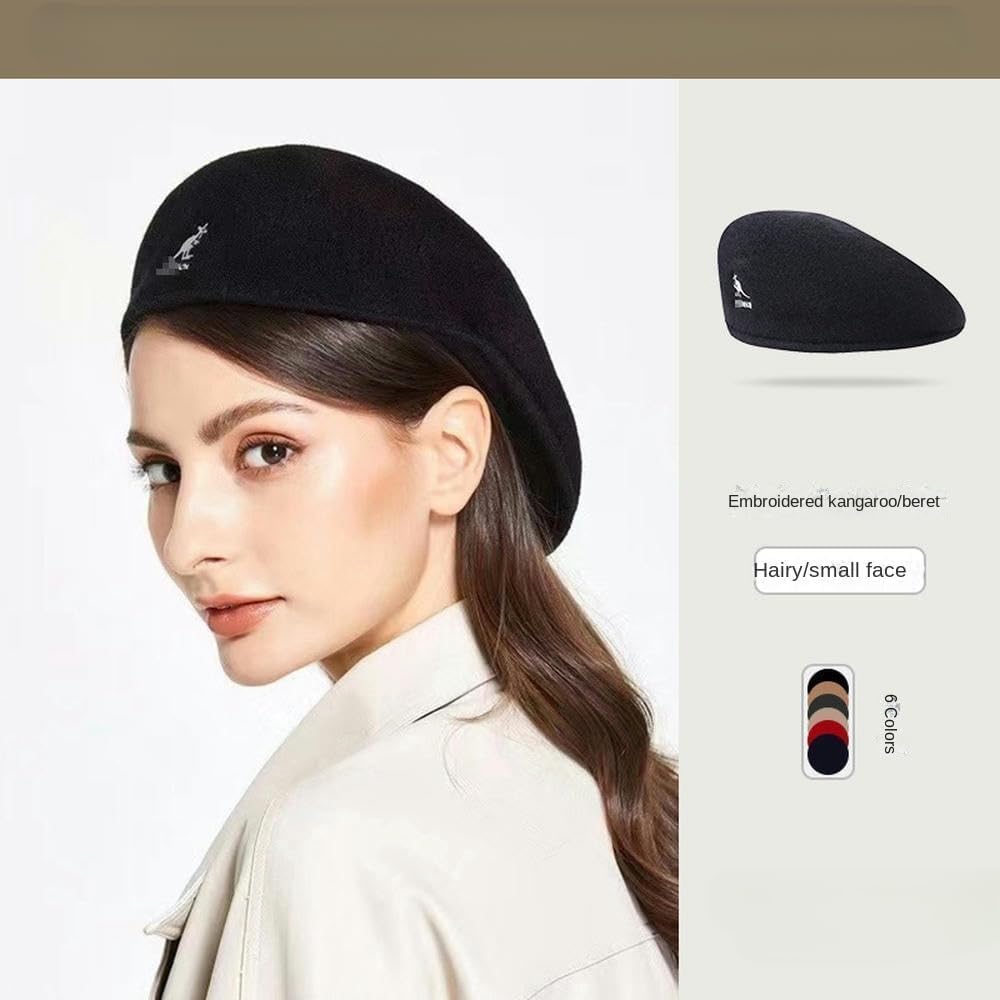 Sombrero De Niño Panadero para Mujeres Sombrero De Boina para Mujeres, Sombrero De Niño Panadero, Gorras De Invierno para Mujeres, Sombreros De Invierno para Damas, Gorra De Moda De, Black, A