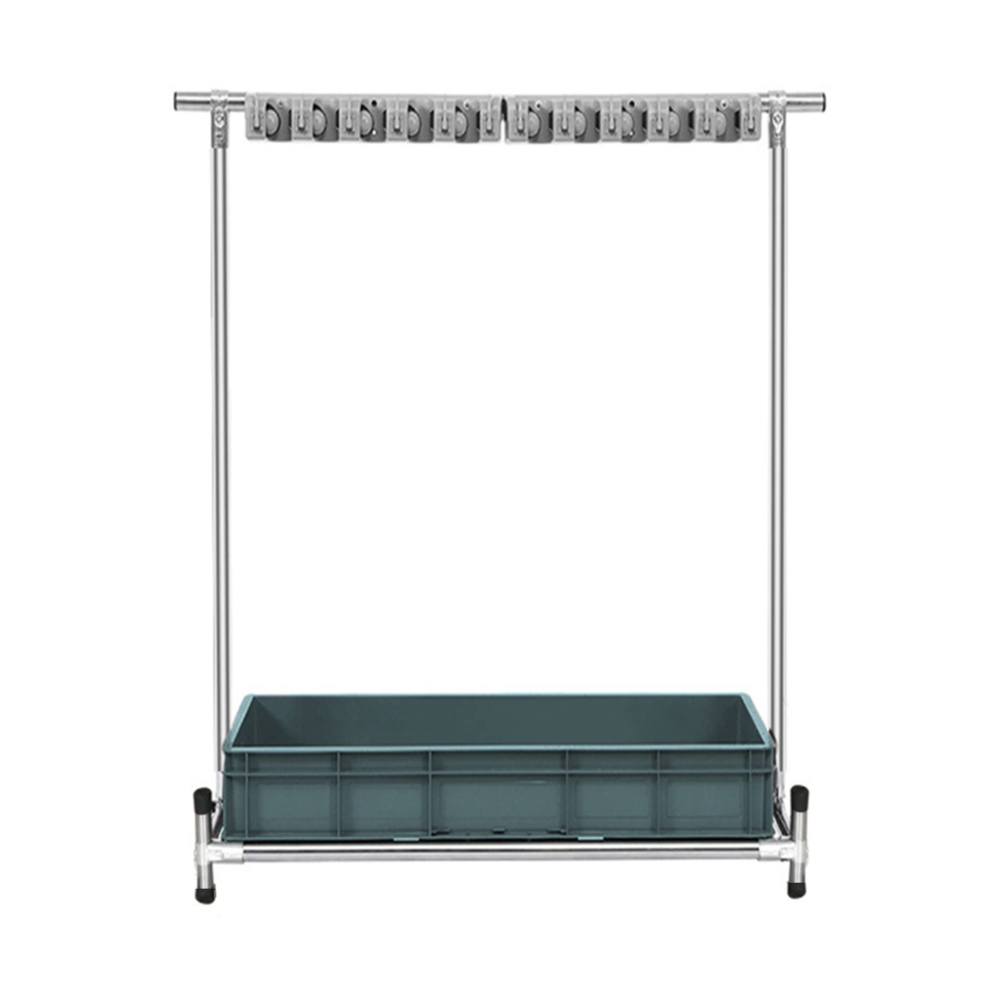 Porte-balais d'utilité et chariot mobile en acier inoxydable pour outils de nettoyage