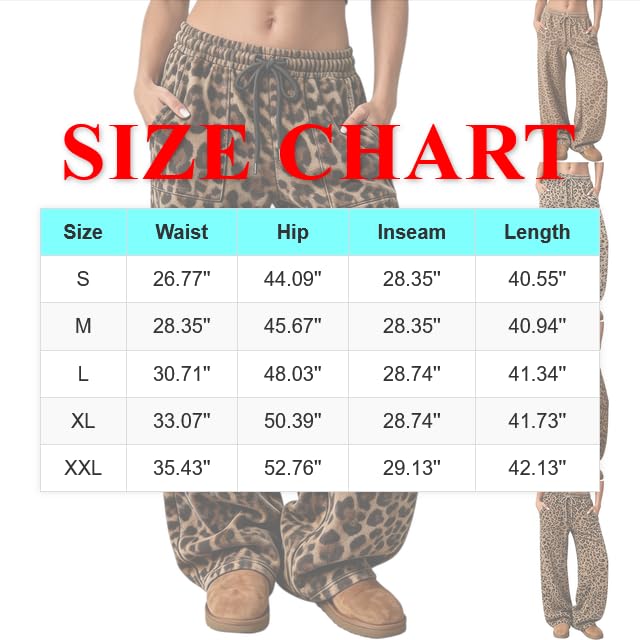 SdGgsgv Womens Leopard Pants Baggy Camouflage Leopard Print Sweatpants - image 5