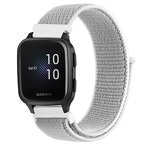 Vancle Correa de velcro de nailon para Garmin Venu Sq Music/Venu Sq 2 Music/Venu Sq 2 /Venu Sq/Venu 2 /Venu 2 Plus,20 mm ajustable correa deportiva para hombre mujer, gris