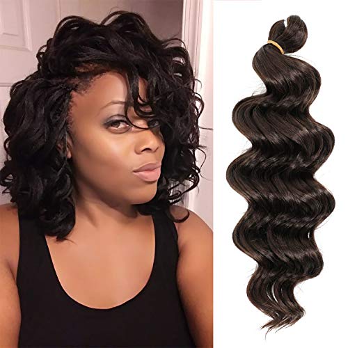 Callia Ocean Wave Crochet Hair 14" 8 Packs Ocean Wave Crochet Braid Deep wave Crochet Hair Synthetic Hair Extension (14Inch-8PACK, 4)