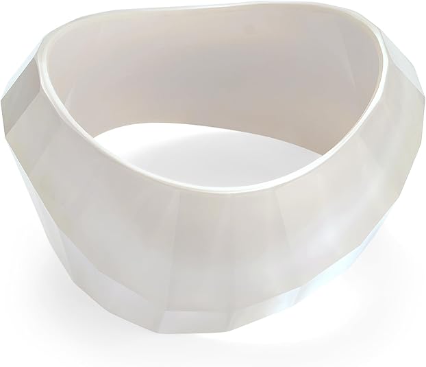 WOWORAMA Colorful Resin Acrylic Bangle Bracelets for Women Geometric Chunky Mottled Acetate Resin Bangles Wide Acrylic Plastic Bracelets Statement Jewelry