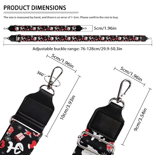 Image of Coldinair Christmas Purse Straps Replacement Funny Santa Claus Crossbody Bag Strap Wide Shoulder Strap Replacement Guitar Straps Purse