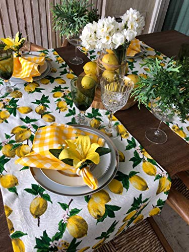 2 Trilhos de Mesa Limão Siciliano + 4 Guardanapos + 4 Porta Guardanapos.
